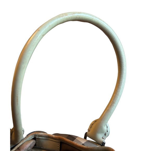 Authentic Burberry Northfield Beige Smoke Check PVC Leather Tote Shoulder Bag - Picture 9 of 11